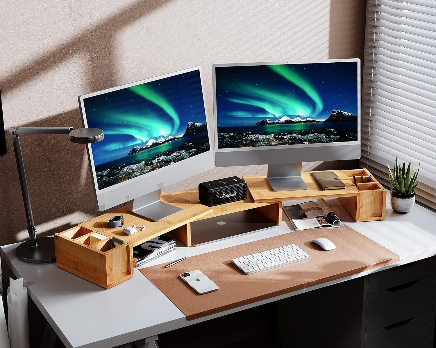 Corner Monitor Stand Corner Monitor Riser for 3 Monitors, Expandable Desktop Monitor Stand With drawer Storage Holder, Laptop Screens Monitor Lifting Corner Contraptions (B0DH8FVW6G) Amazon Price History, Amazon Price Tracker