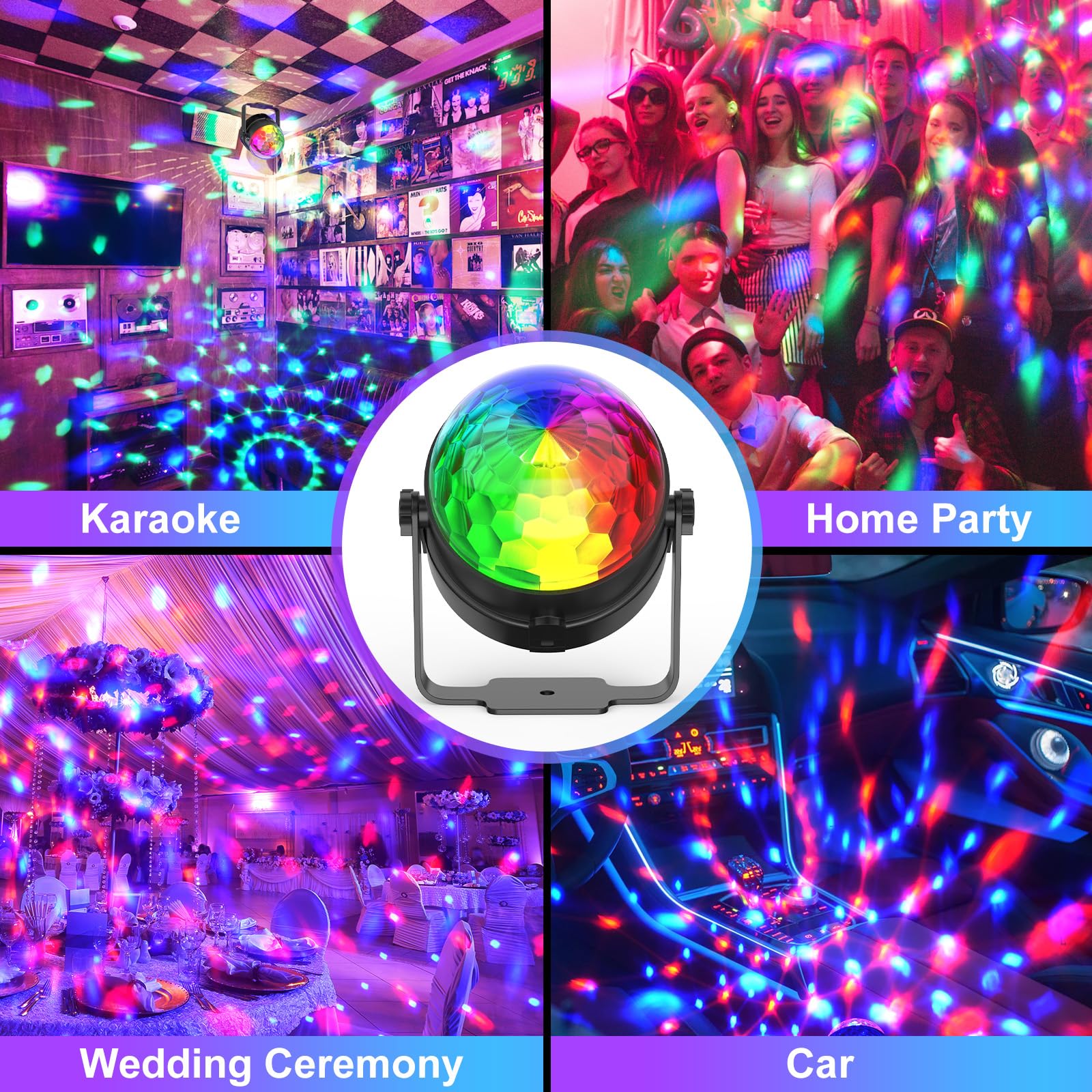 Amazon.co.jp: ディスコボールライト 8色 LED パーティーライト