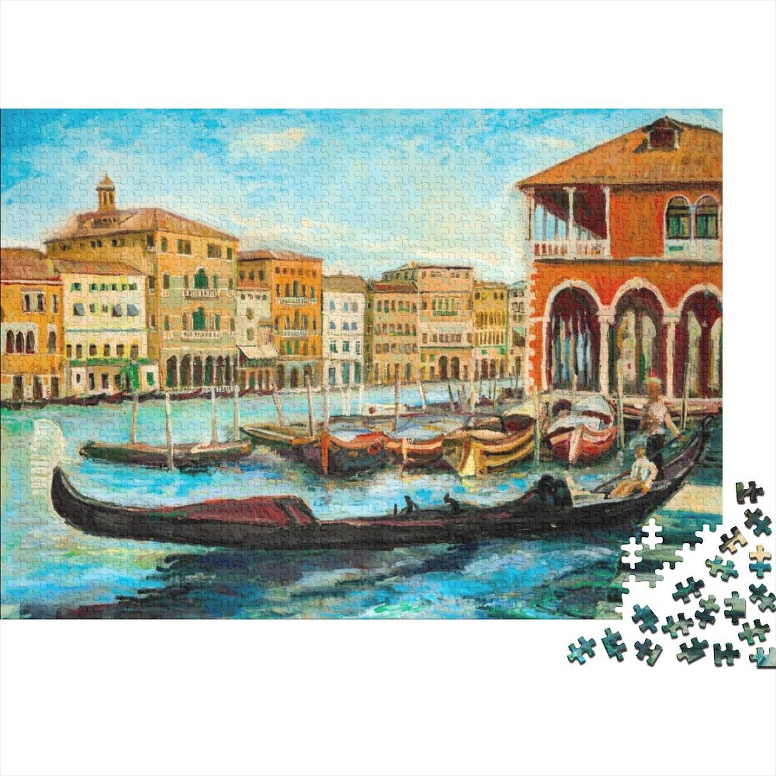 HUADADA Puzzle 1000 Pièces – Canal De Venise – 70×50 Cm – Carton Recyclé – Adulte Et Famille