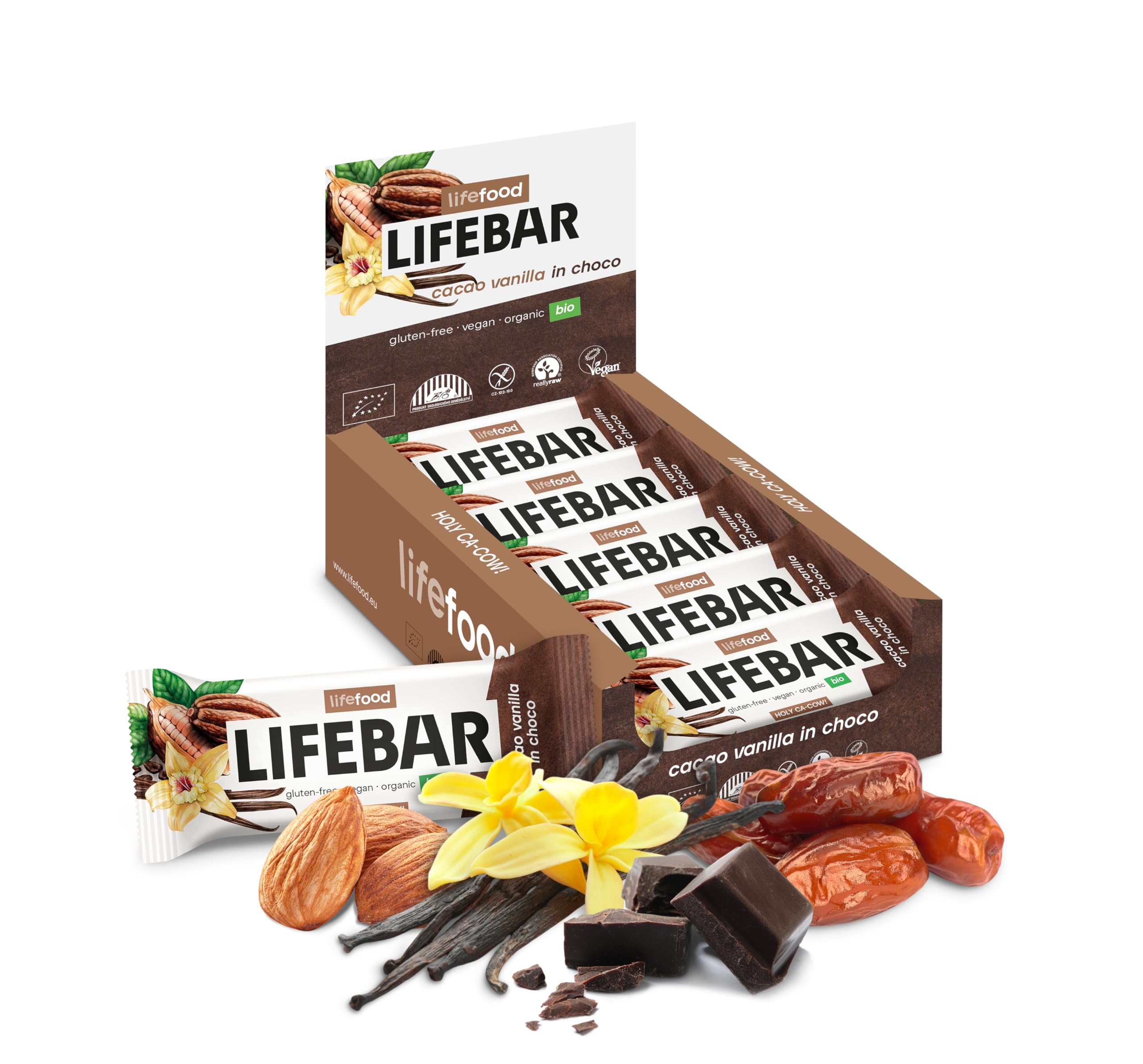 lifefood Lifebar InChoco Kakao Vanille ROH BIO, 15er Pack (15 x 40 g)