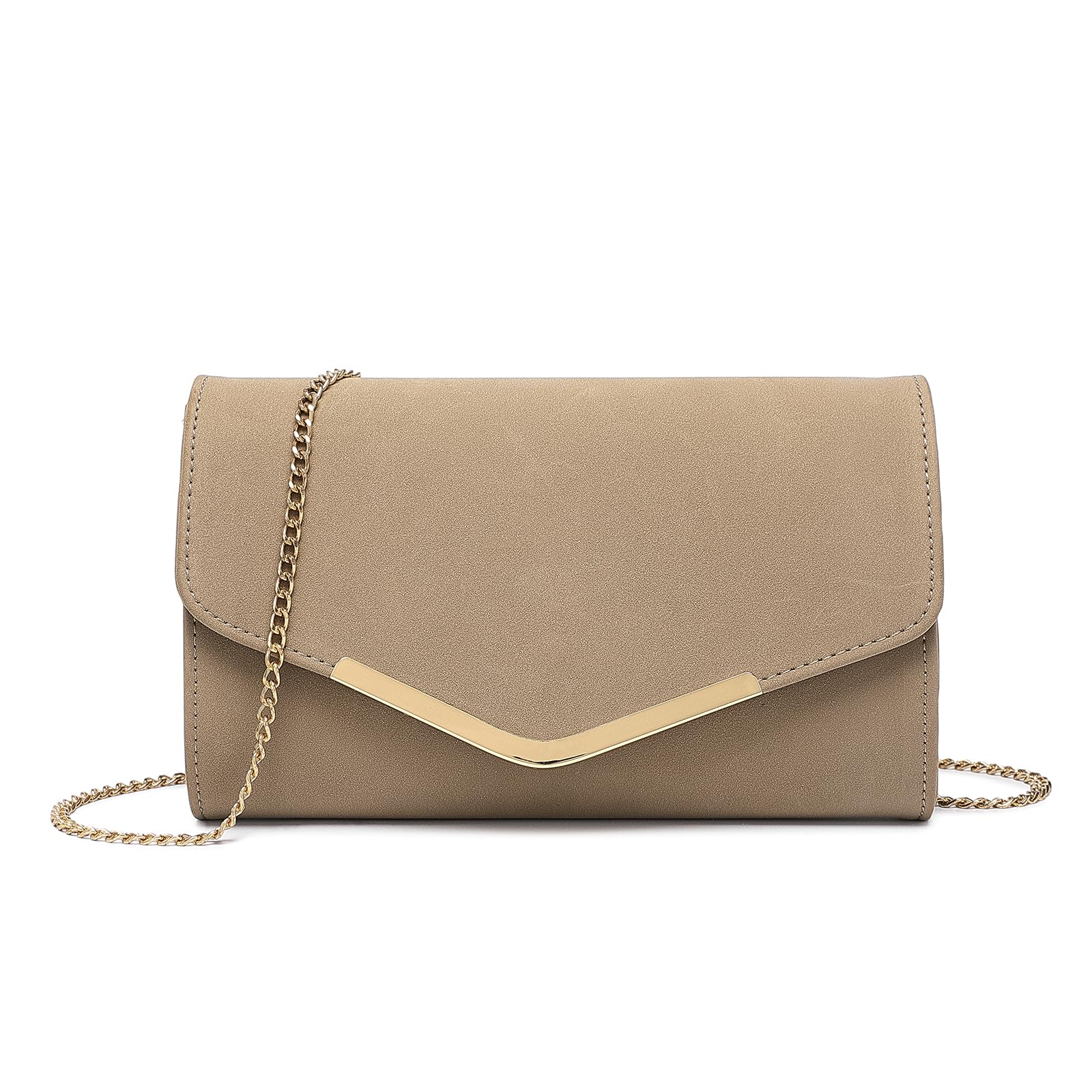 Miss Lulu Women's Clutch Elegant Envelope Evening Bag with Chain Handbag for Wedding Party and Prom
