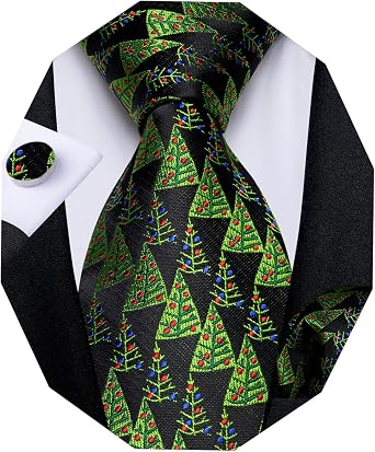 DiBanGu Mens Christmas Tie and Pocket Square