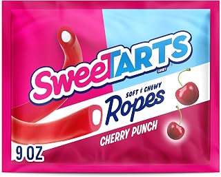SweeTARTS Cherry Punch Ropes - Soft Chewy Tart Candy, 9oz Bag, Bold Sweet & Tangy Flavor Explosion