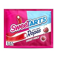 Vista 18 de SweeTARTS Ropes, caramelo, ponche arcoíris trenzado, suave y masticable, 9 oz