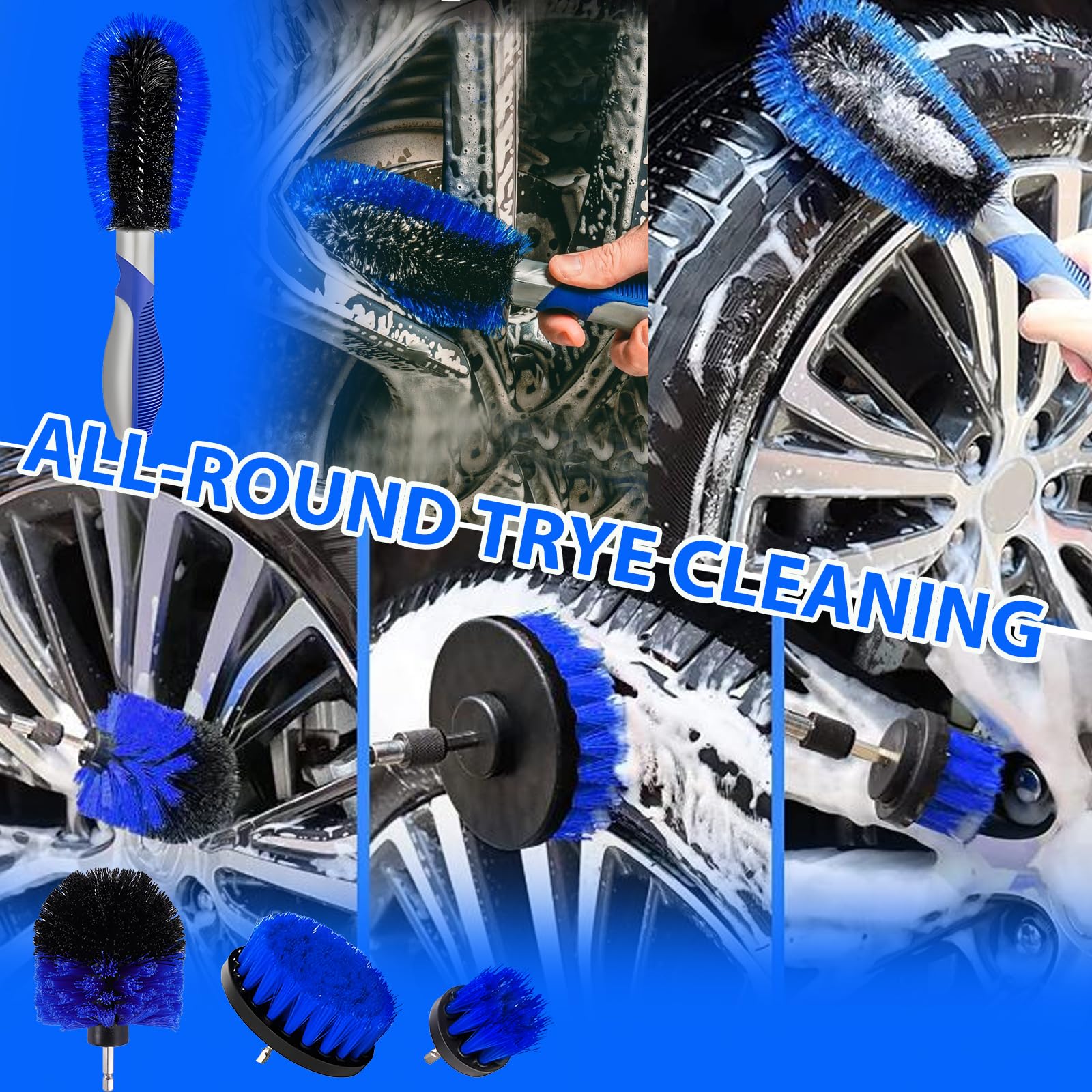 Kit de lavado de coche de 34 piezas, kit de limpieza de coche, juego de cepillos de taladro para detalles de automóviles, cera de coche, guante de lavado para coche, motocicleta, bicicleta, limpieza