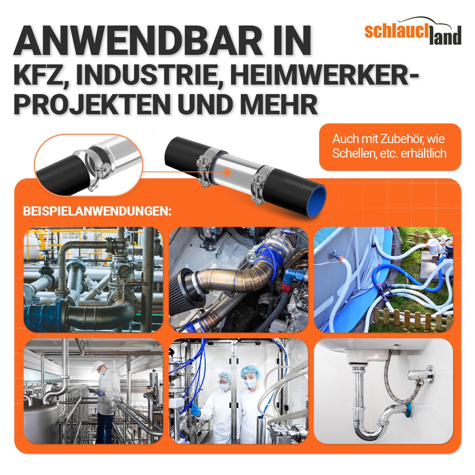30cm Alu-Rohr AD-Ø 51mm Schwarz Alurohr poliert & gebördelt | AUSWAHL FARBEN & GRÖSSEN | Aluminium Rohr T6063 Motor KFZ LLK Turbo Kühler Hochtemperatur Druckluft DIN 40501 & EN AW-6063