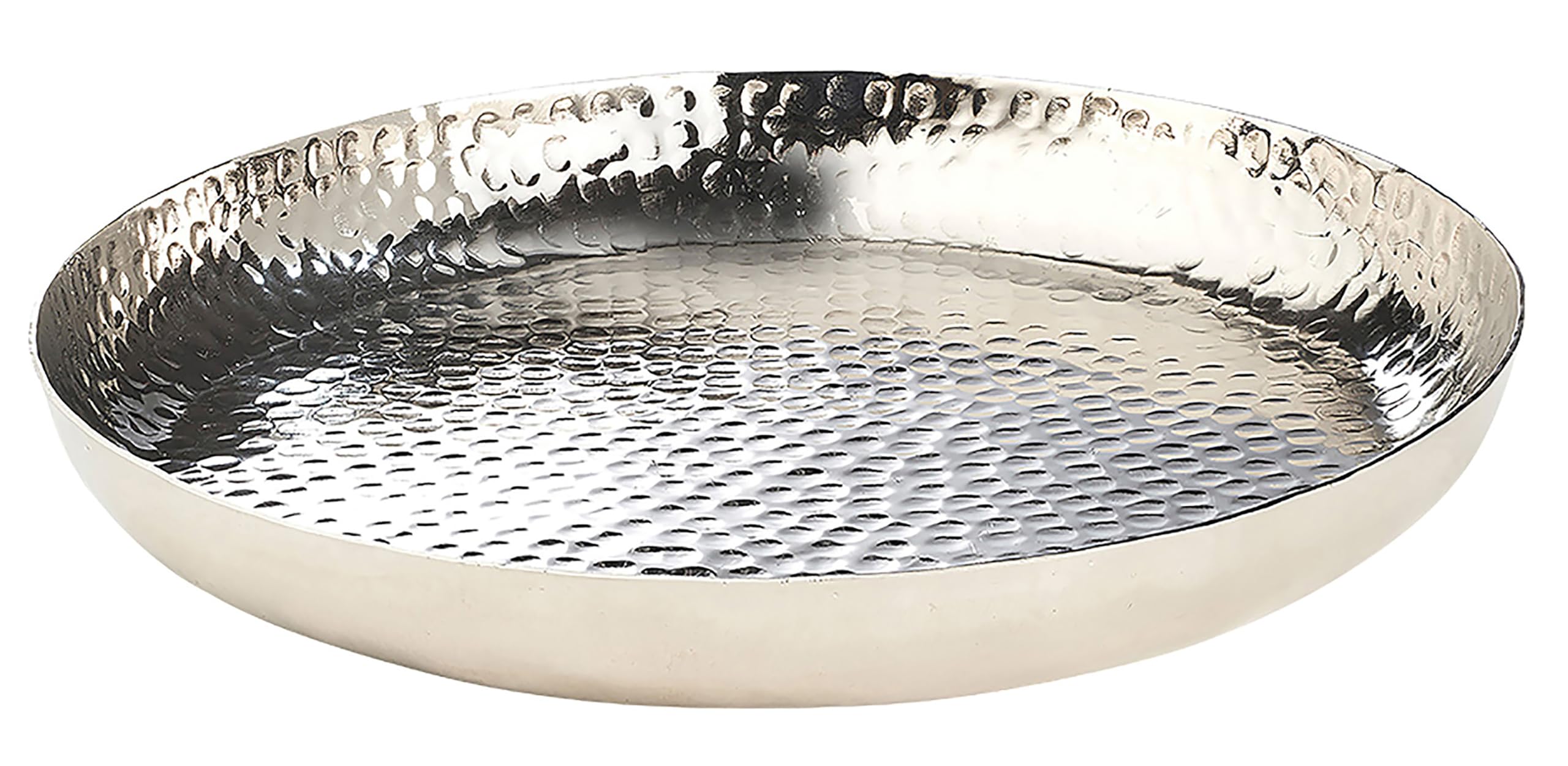Kobolo Tablett Dekoschale Dekoteller Weihnachten Aluminium 34 cm Silber