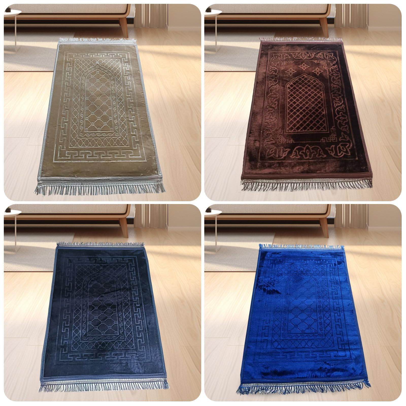 Tapis Prière Musulman Confortable Rembourré pour Maison Mosquée Les Voyages Tapis Prière
