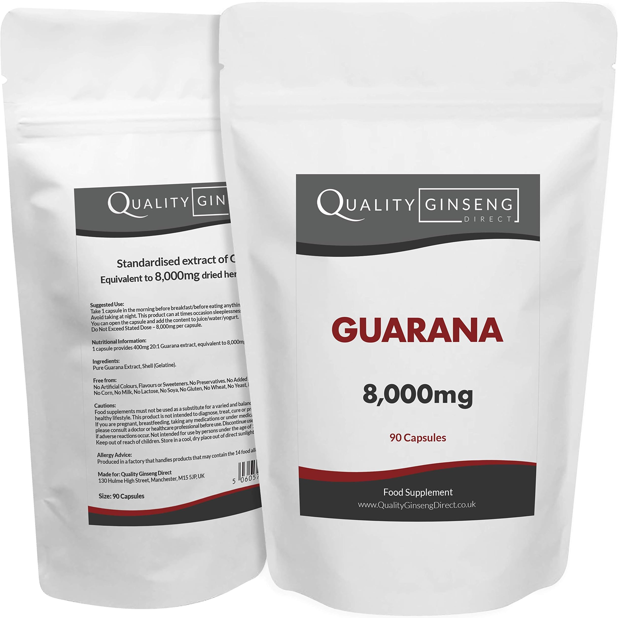 Guarana - 8,000mg Capsules - Powerful Formula (90 Capsules)