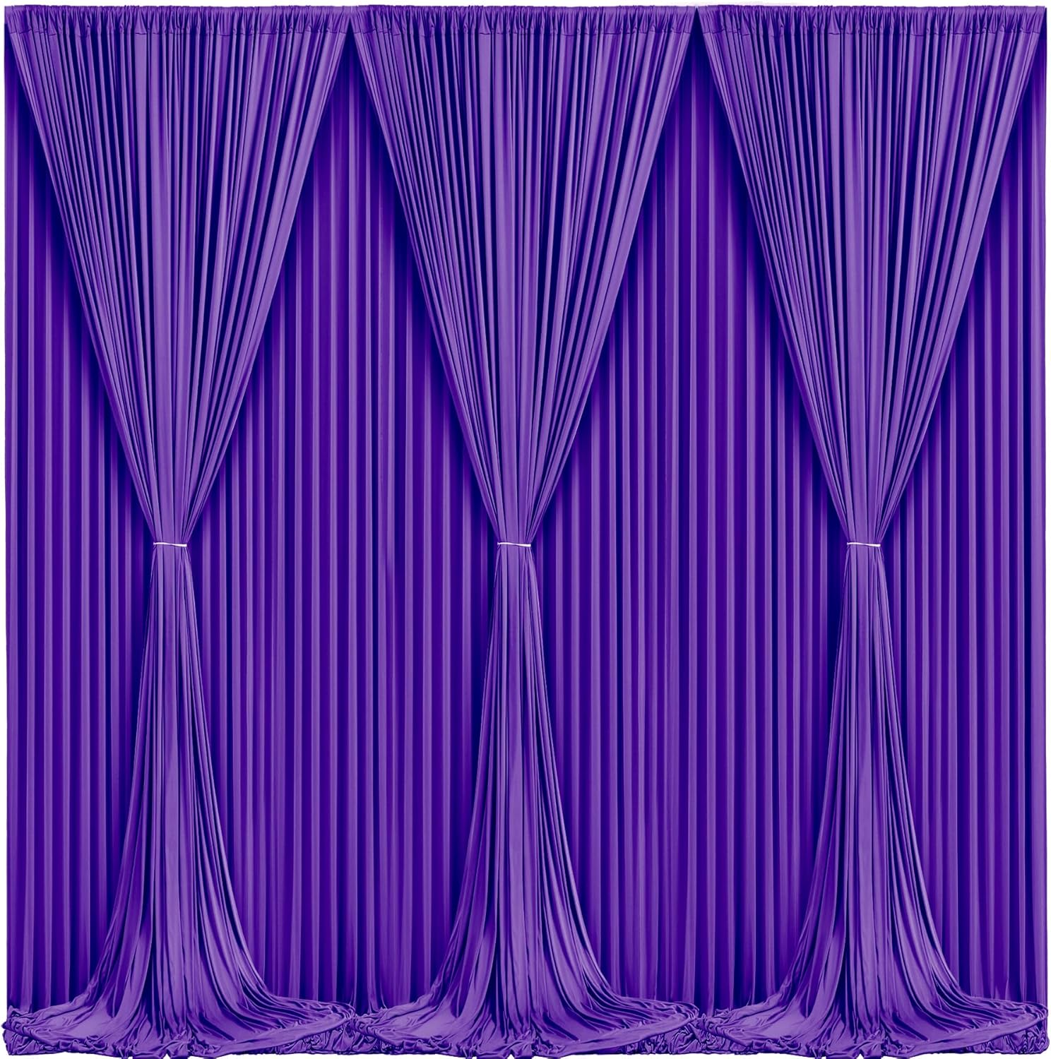 Blue Backdrop Curtains 4 Panels - Wrinkle-Free Light Blue Curtains Polyester Photography Drapes Photo Background for Baby Shower Birthday Party Decorations- 16 X10FT (Blue)