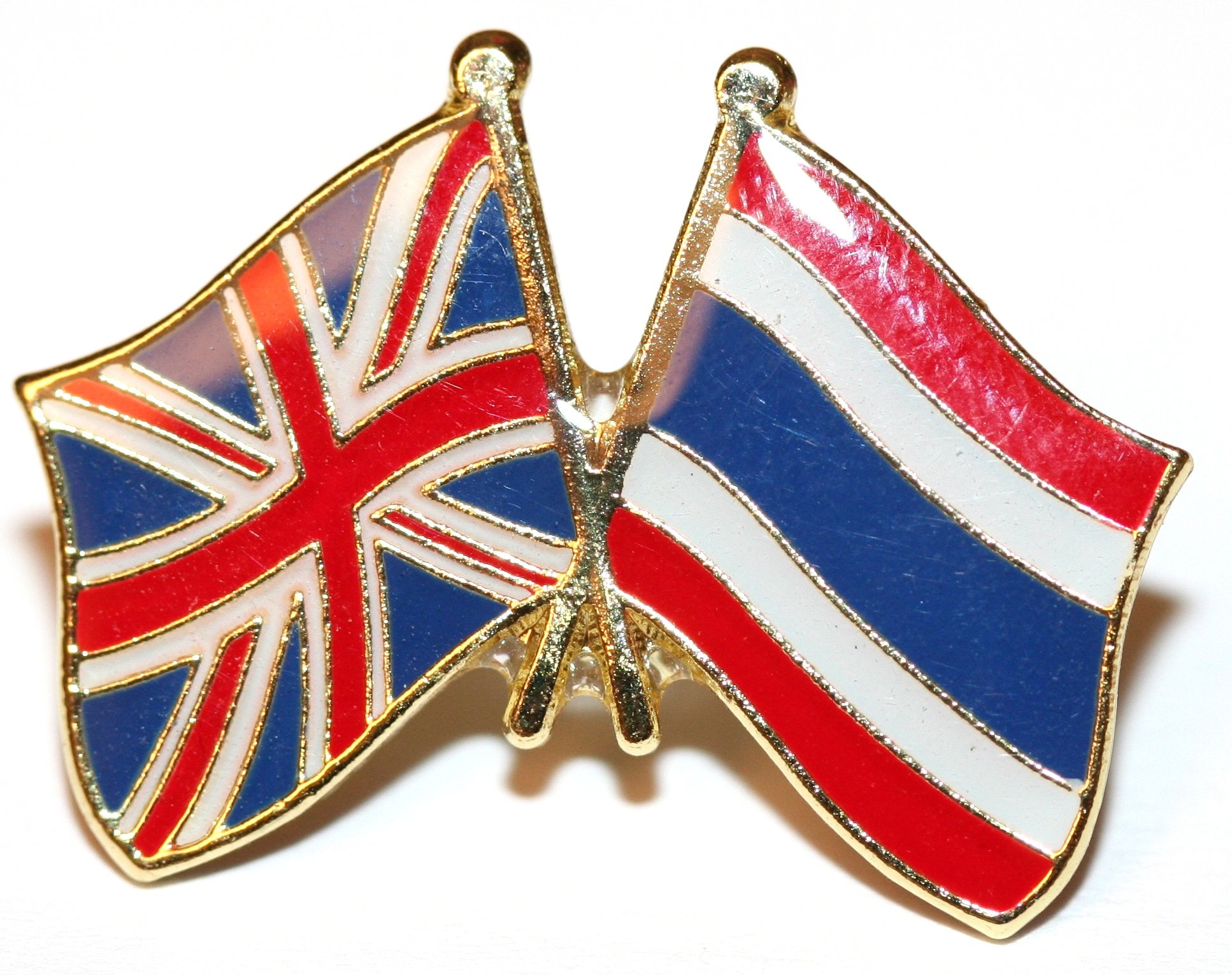 Buxton's Badges Multiple Uk & Thailand Friendship Flag Pin Badge