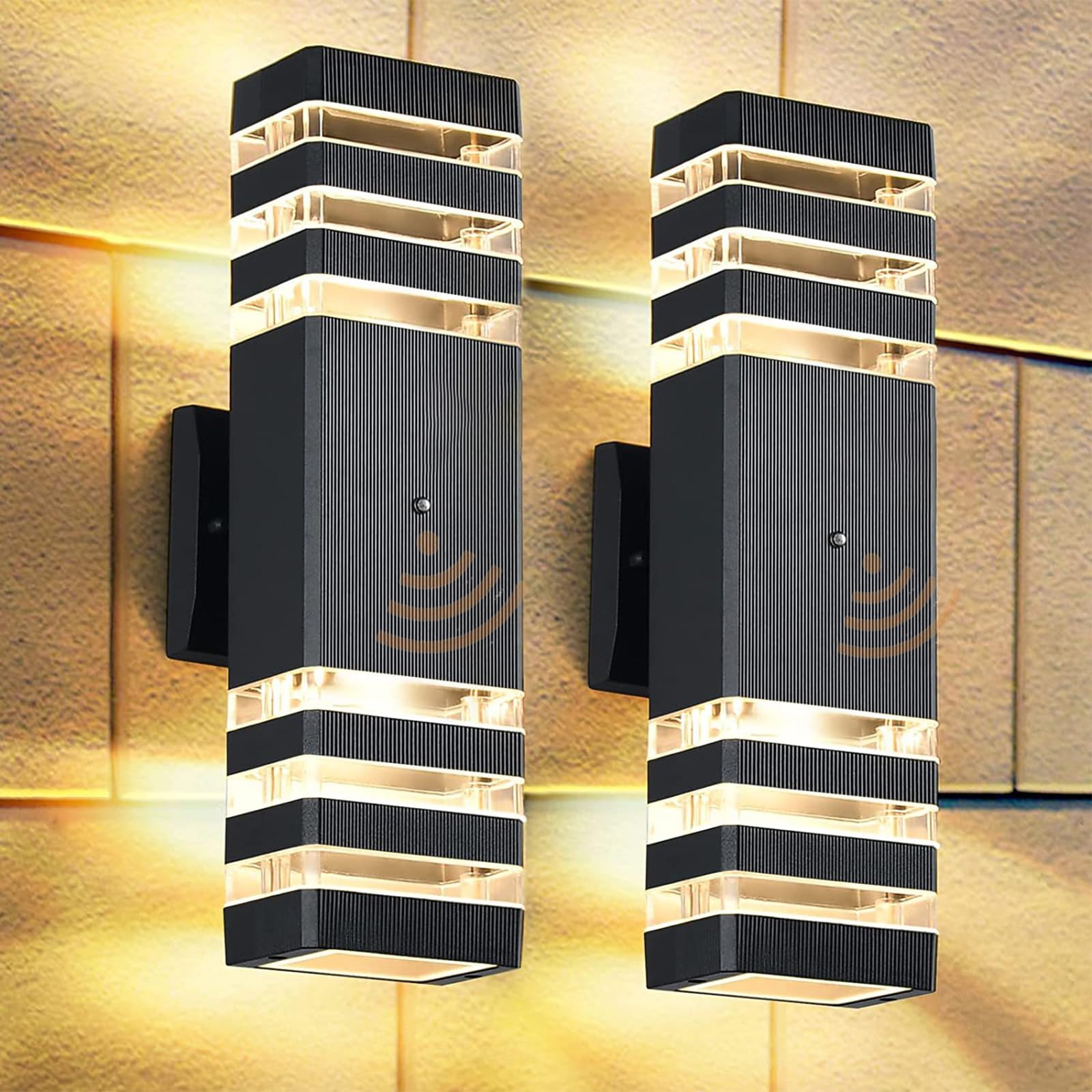 Applique extérieure LED IP65 étanche en aluminium à double éclairage haut et bas automatique