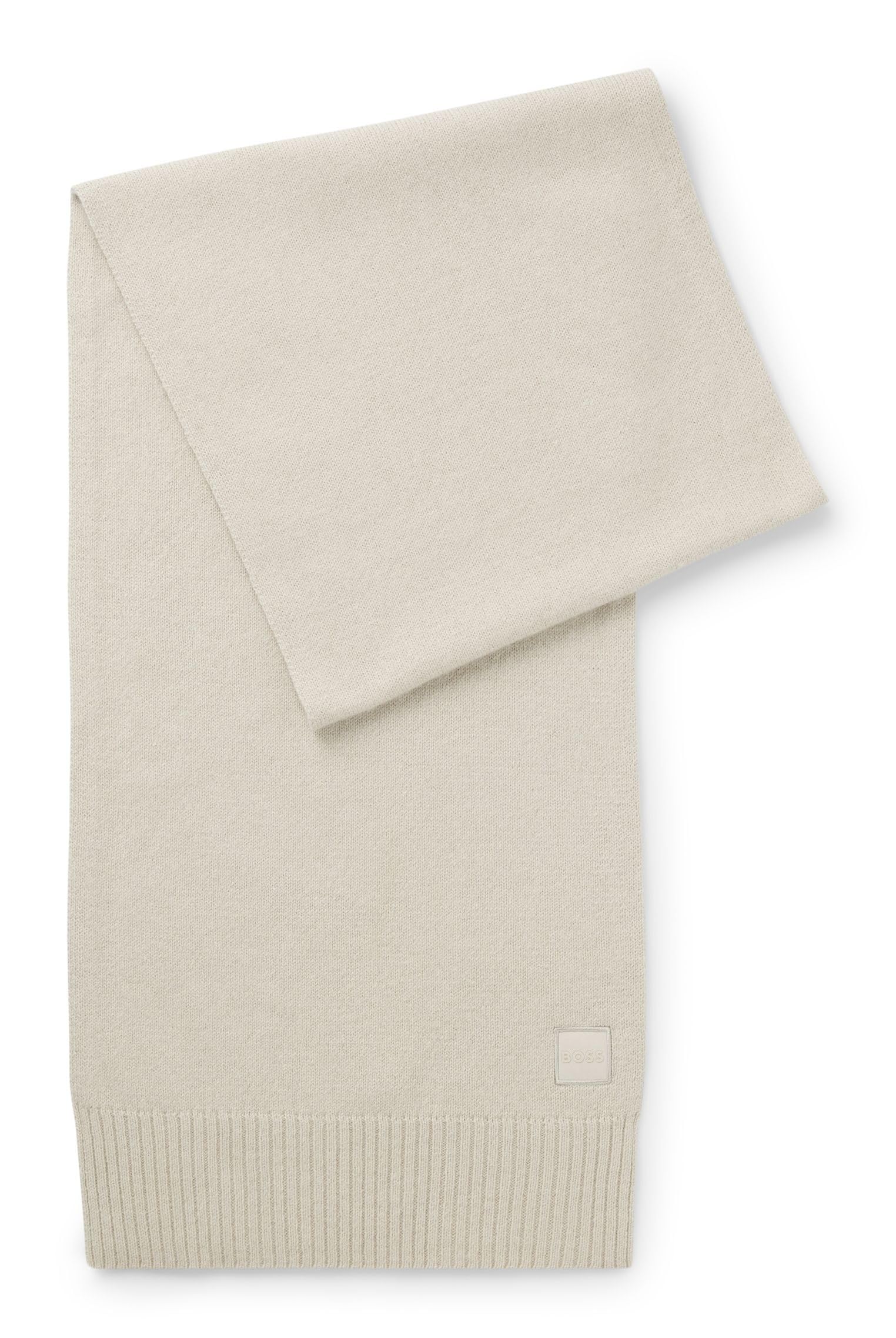 BOSS Akaio_R_Scarf Sciarpa, Light Beige271, Taglia Unica Uomo