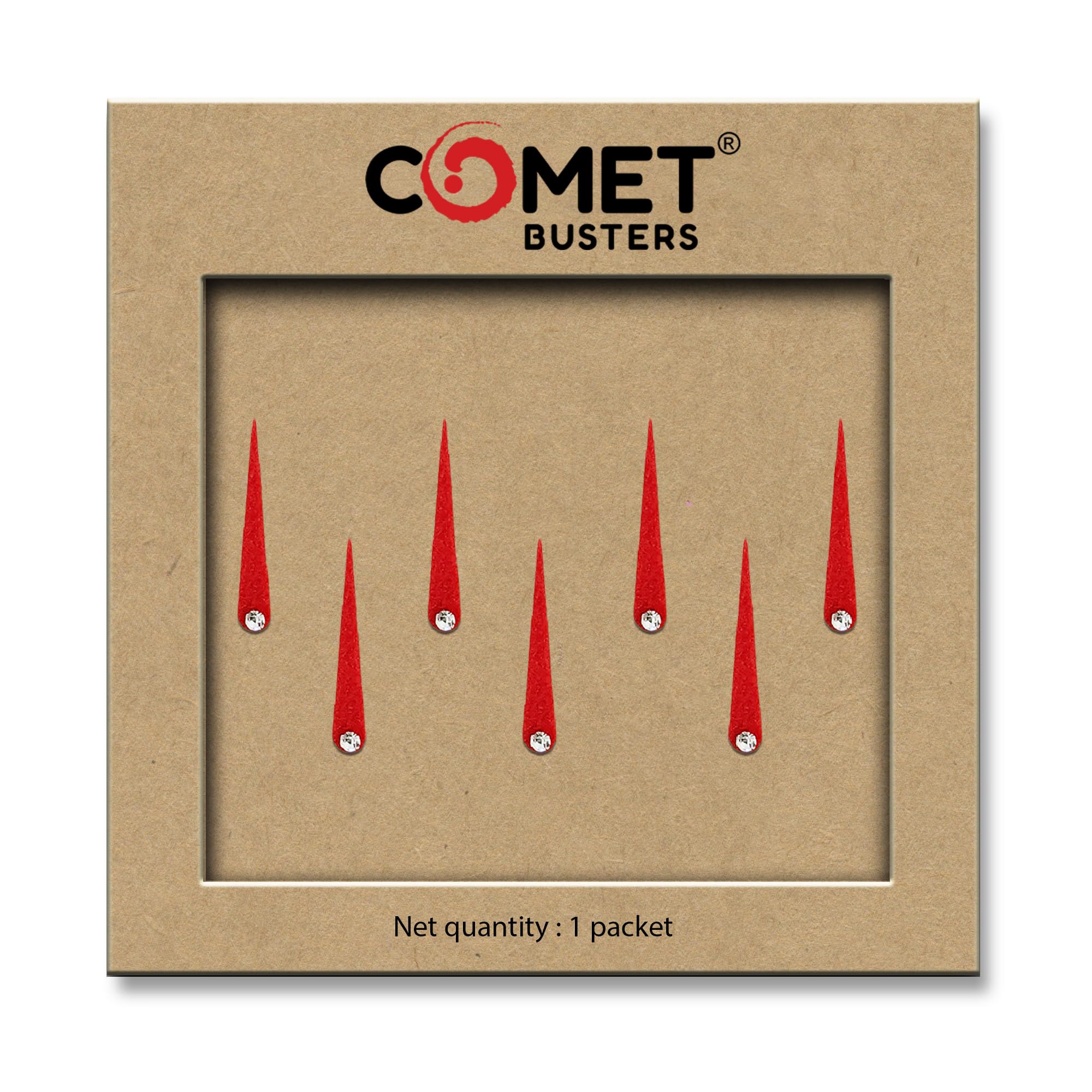 Comet Busters Red Tilak Velvet Bindis With Stone (20 mm) (BIN1399)-image-37