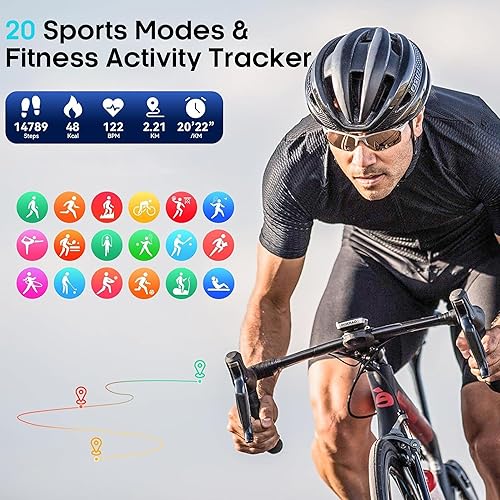 Miniatura 6 de Reloj inteligente, rastreador de fitness lPS de 1.92 pulgadas, monitor de sueño de oxígeno en sangre y frecuencia cardíaca, podómetro para compartir