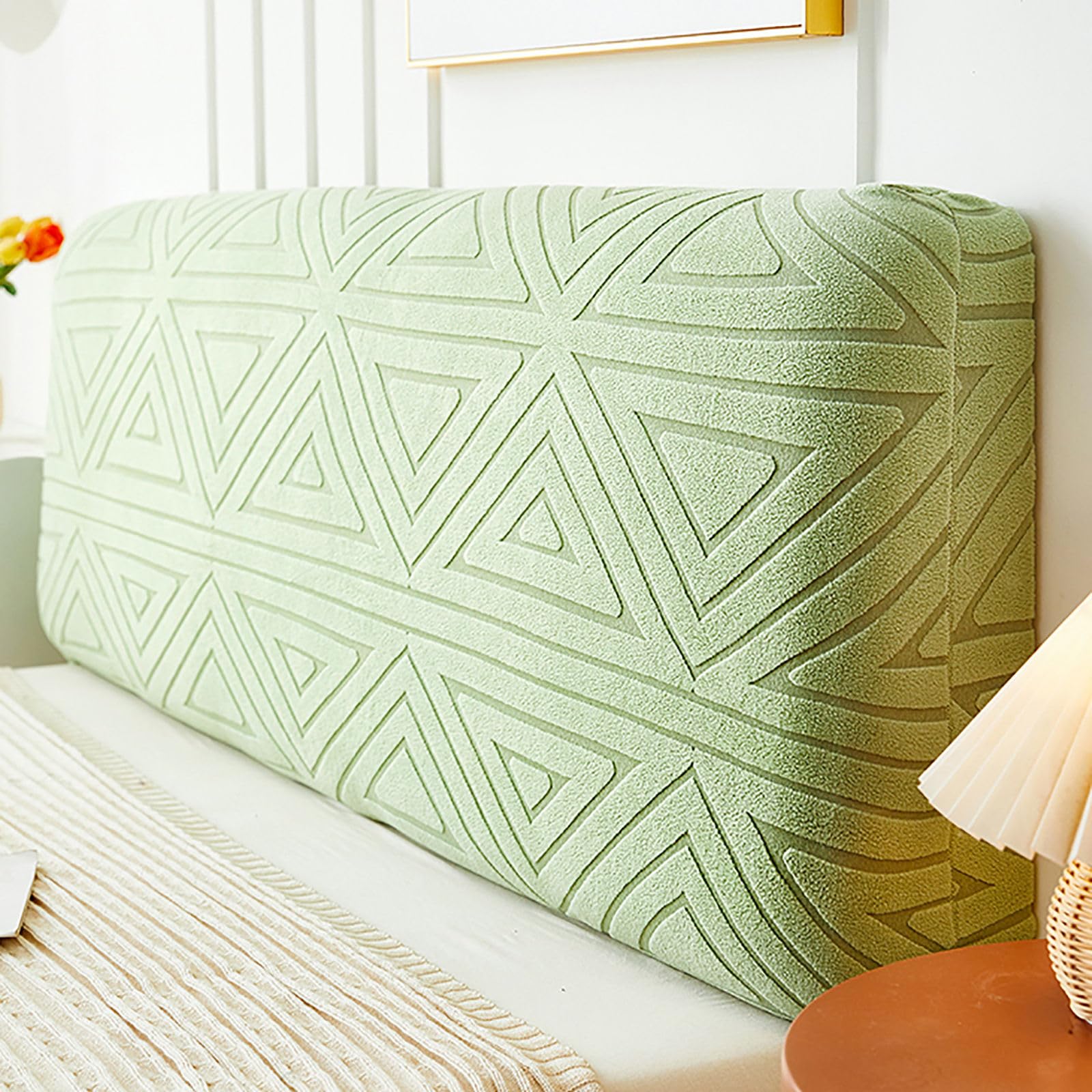 ZRCYXDW Stretch Bed Headboard Cover, Thick Spandex Slipcover, Soft Removable All-Inclusive Bed Head Protector, Washable for Bedroom - Light Green -