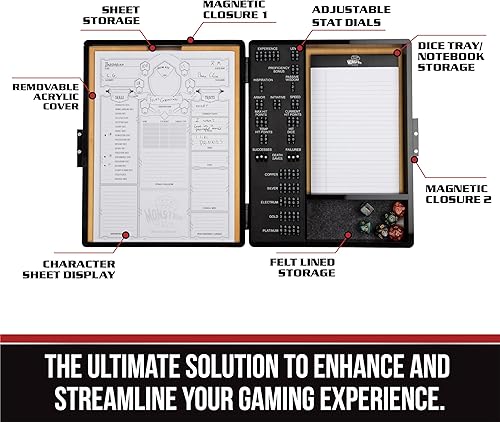 Miniatura 2 de Monster Wooden Deluxe RPG Stat Tracker - Mantén un seguimiento de las habilidades de los personajes, la moneda y más - El imprescindible para los