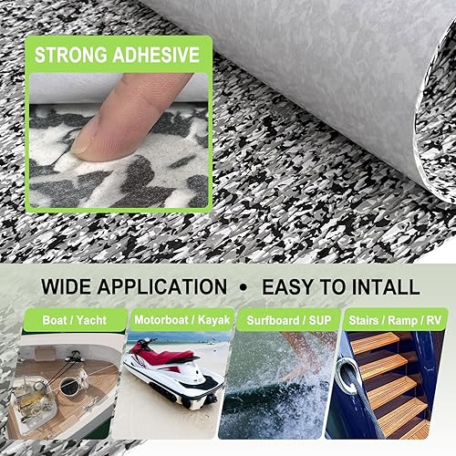 Miniatura 2 de HZshark Boat Flooring EVA Foam Boat Decking Sheet Self Adhesive Marine Mat Camo Soft Traction Pad for Fishing Boat Kayak Cooler RV Flooring Surfboard