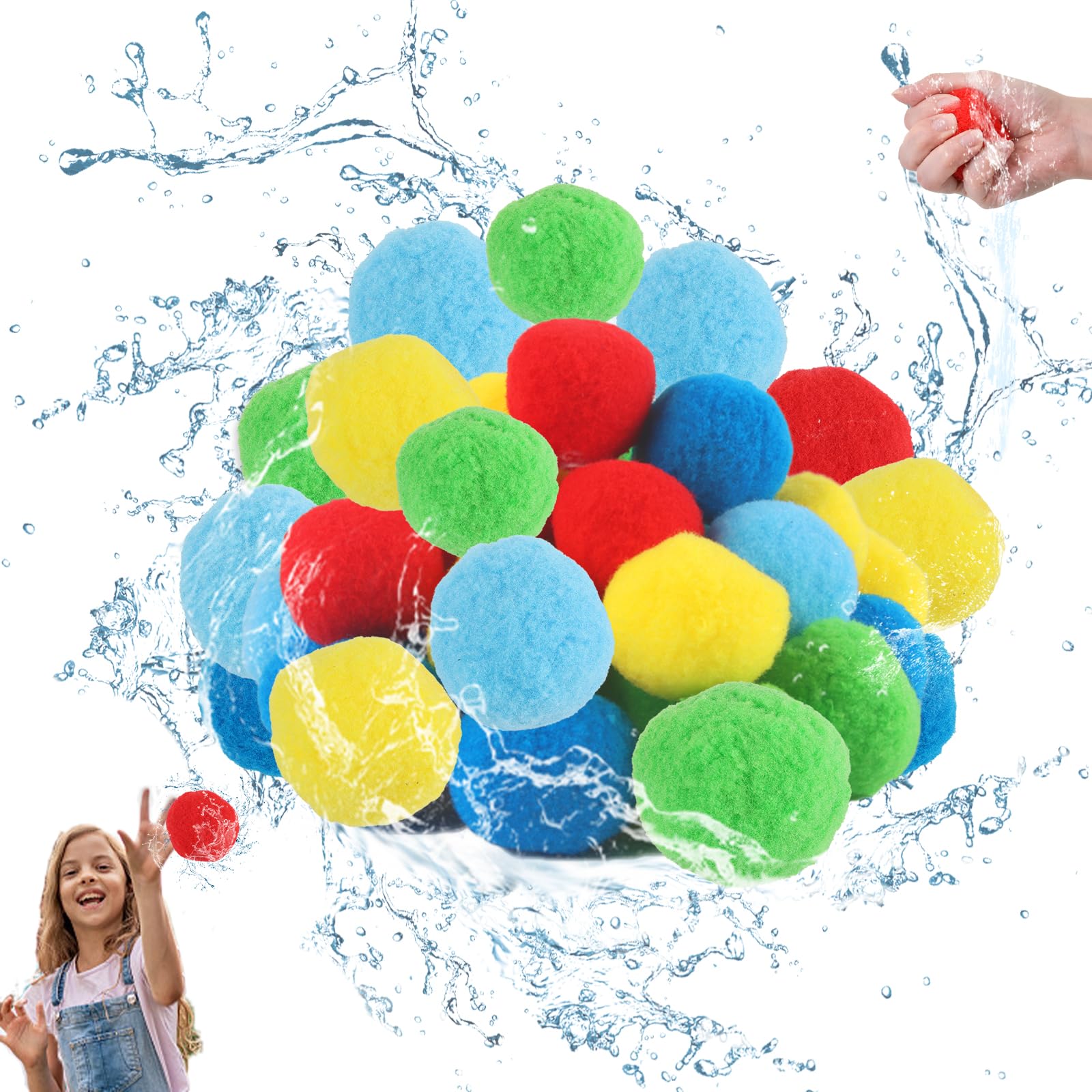Lot De 6 Bombes à Eau Réutilisables En Tissu éponge – Jeux D'été à La Piscine, Plage Ou Jardin, Sécurité Enfant, Lavables