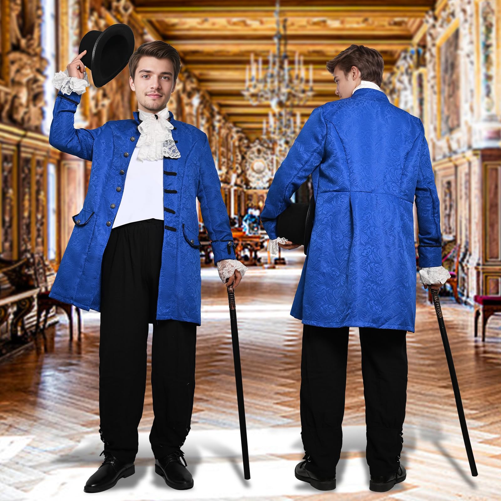 Manteau gothique pour homme à queue-de-morue Steampunk – Veste médiévale victorienne de la Renaissance pour carnaval, Halloween, cosplay
