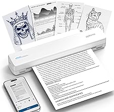 [80% off] POLONO Portable Printer Wireless for Travel, D810 Bluetooth Thermal Printer Support for 8.5"x11" US Letter, Inkless Compatible with iOS, Android, Laptop for Office, Car and Home, White