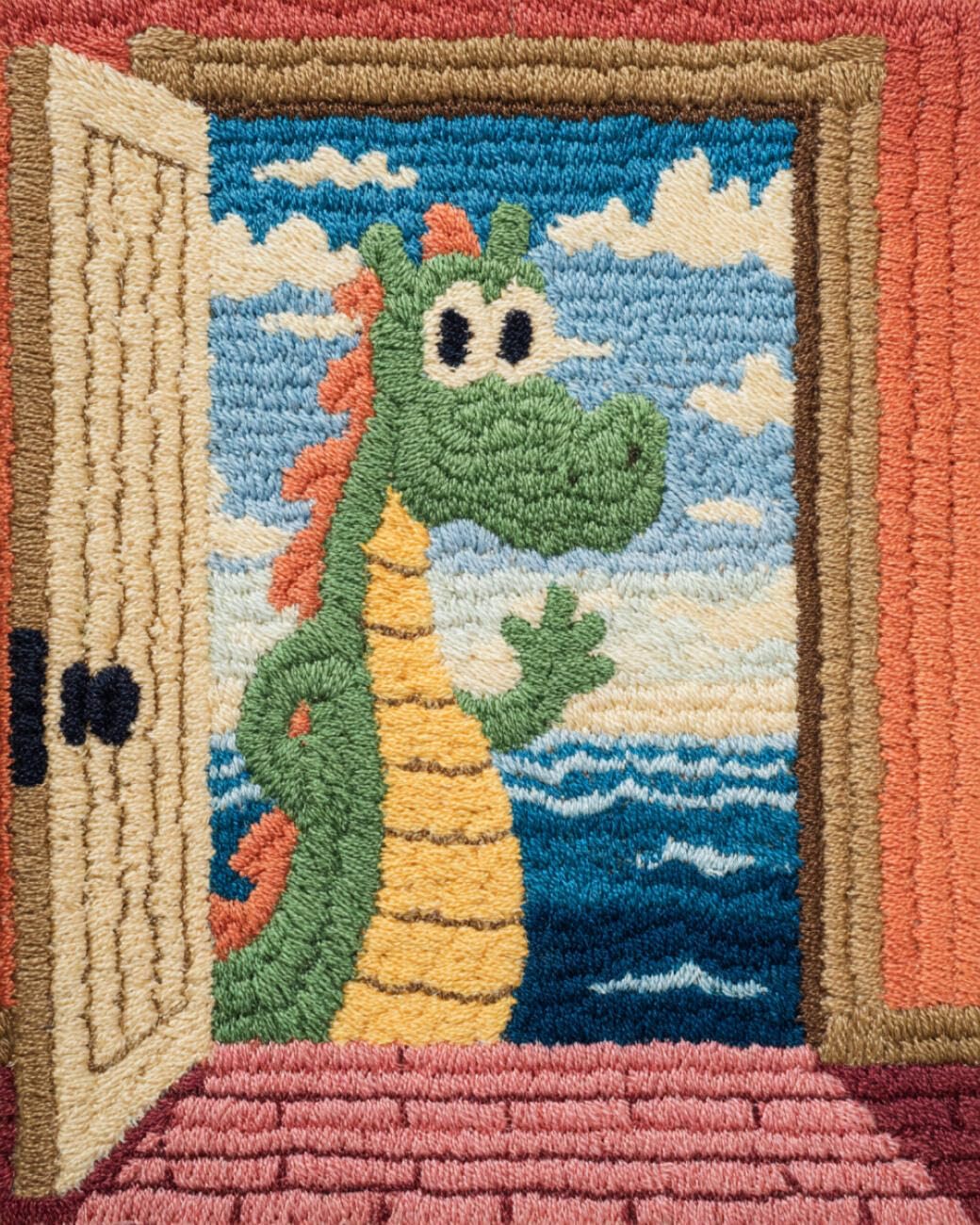 AMBATTERY Latch Hook Tapestry Kit Anime Dragon 80x160cm