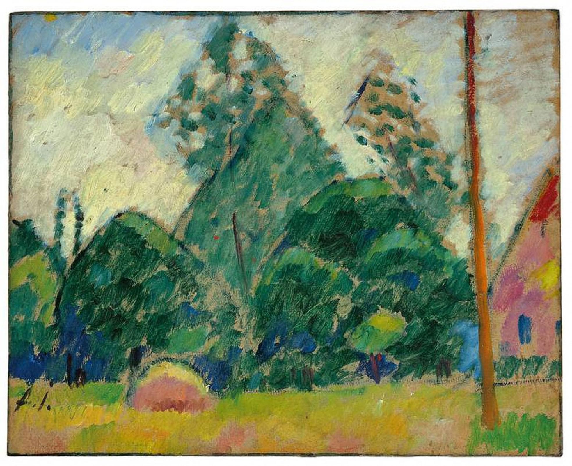 HRJUBWREE Famous Paintings Pictures Artwork Picture Runde Baume Wasserburg by Alexej Von Jawlensky Photo Wall Print for Office Decor 60x90cm