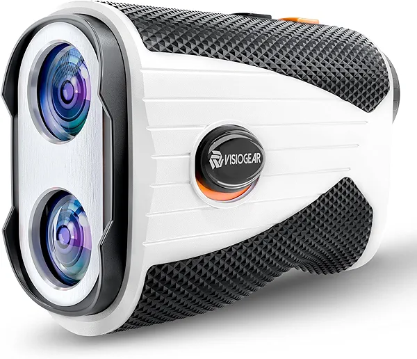 VISIOGEAR Golf Rangefinder with Slope, 1200 Yards Laser Range Finder for Golfer, 7X Magnification Range Finder Rechargeable Golf Accessories for Men, Flag Pole Locking Vibration