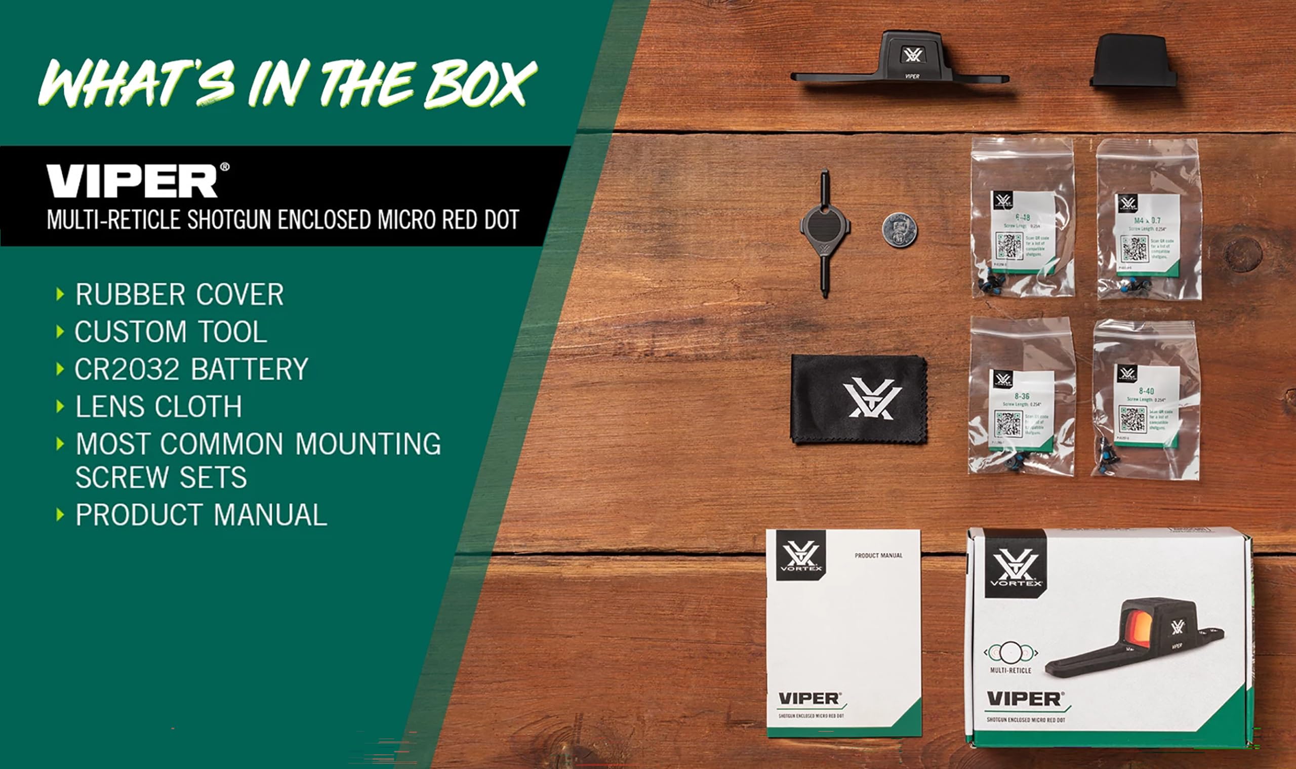 Vortex Optics Viper SG Enclosed Micro Red Dot Sights - Multi Reticle Red Dot