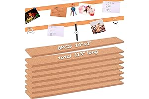 Cork Bulletin Strips for Walls - 14 Inches x 1 Inch x 10mm Thick
