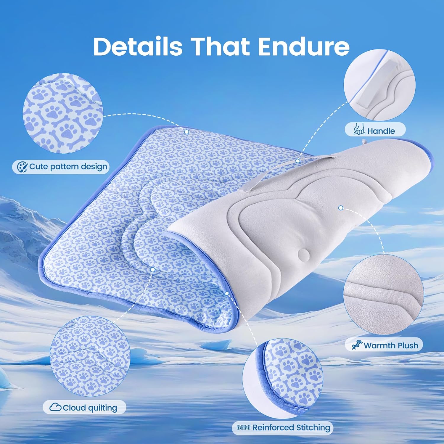 Dog Cooling Mat, Thick Cooling Mat for Extra Large Dogs with PCM & Thermochromic Tech, Dual-Sided Durable Waterproof Cool Dog Bed Mat, Q-Max>0.5, Machine Washable, Non-Toxic - XL(31" x 43")