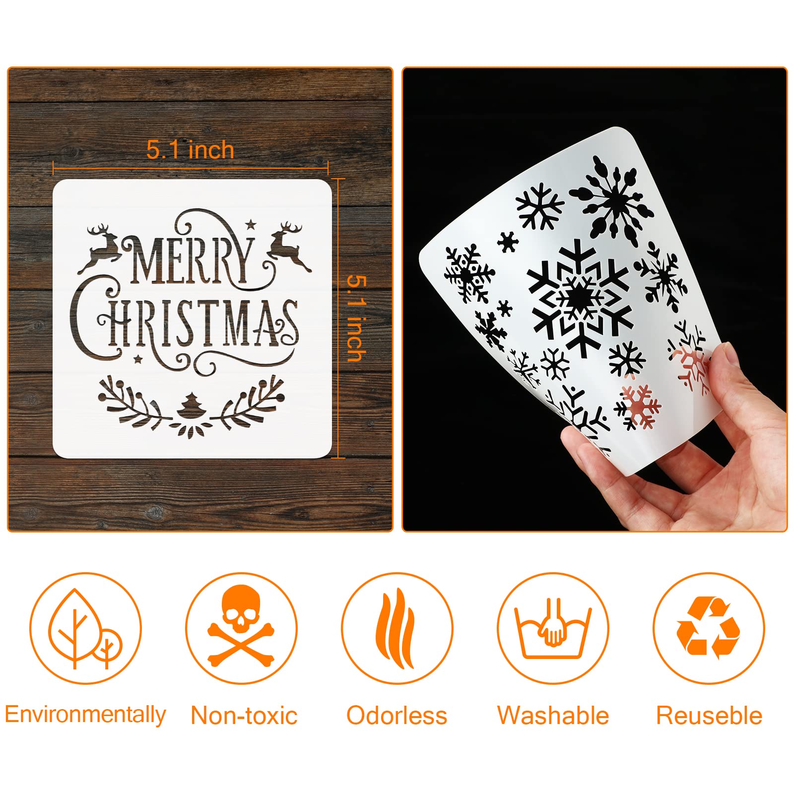 Pochoirs De Noël,Modèle De Pochoirs De Noël 48 PCS Artisanat En