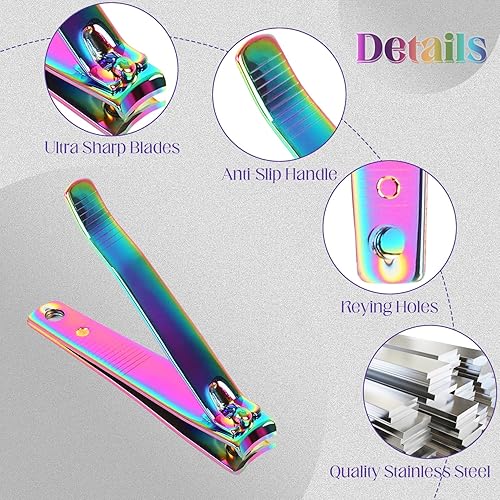 Miniatura 10 de Rocutus Tijeras de uñas portátiles para adultos, cortaúñas para pedicura, tijeras pequeñas para el hogar, tijeras de manicura para pies,