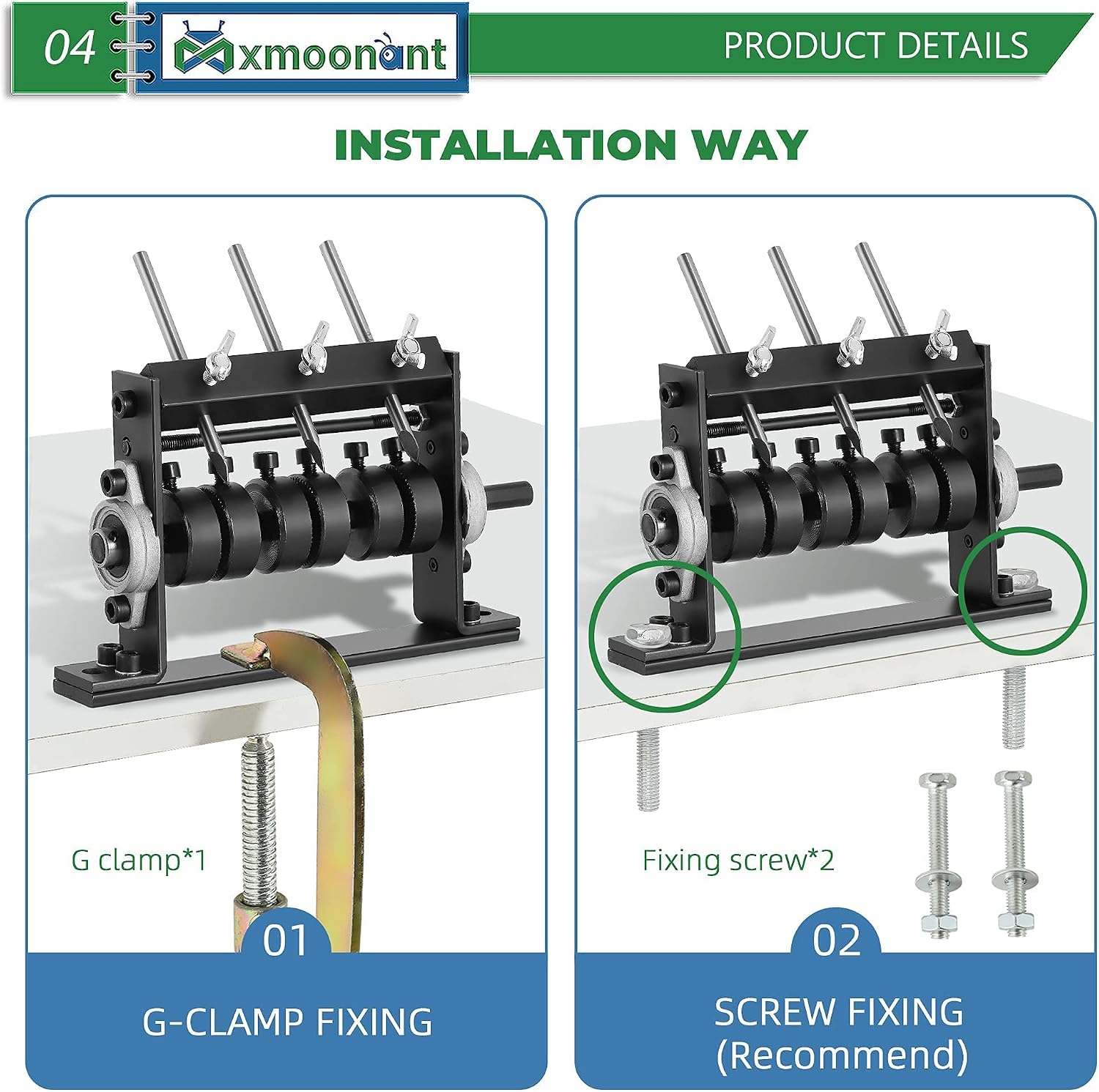 🔥 Mxmoonant 3 Wheels Wire Stripping Tool 3/64-1 3/16inch Hand Crank Copper Wire Stripper Machine with G Type Fixing Clasp & 3 Replacement Blades