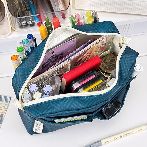 Miniatura 58 de Organizador multifuncional de cartera, bolsa de viaje impermeable con cremallera, estuche de almacenamiento de suministros de diario para cuadernos