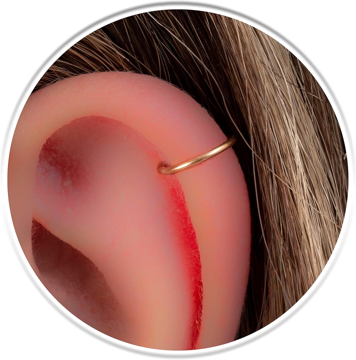 Thin Gold Helix Earring - 18 Gauge Gold Filled Simple Cartilage Hoop Piercing - 7mm Tiny Helix Jewelry - Handmade Body Jewelry for Women - Gold Cartilage Piercing Jewelry