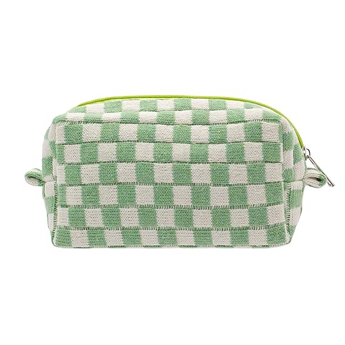 PAZIMIIK Checkered Makeup Bag for Purse Portable Zipper Make Up