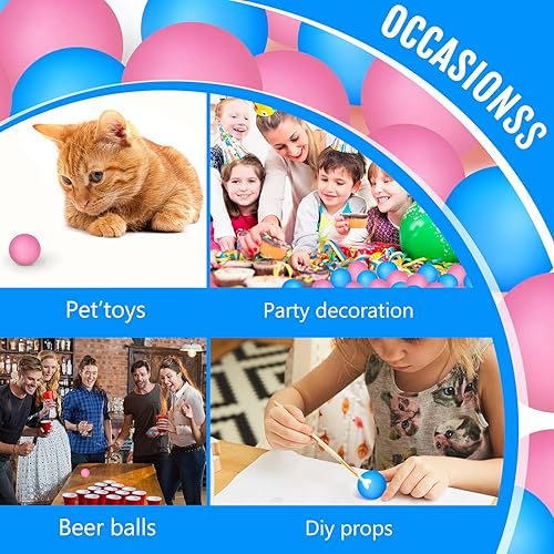 Vista 62 de Hanaive Paquete de 100 pelotas de tenis de mesa multicolor de 1.575 pulgadas, bolas de plástico lavables a granel, juego pequeño para juegos de Negro