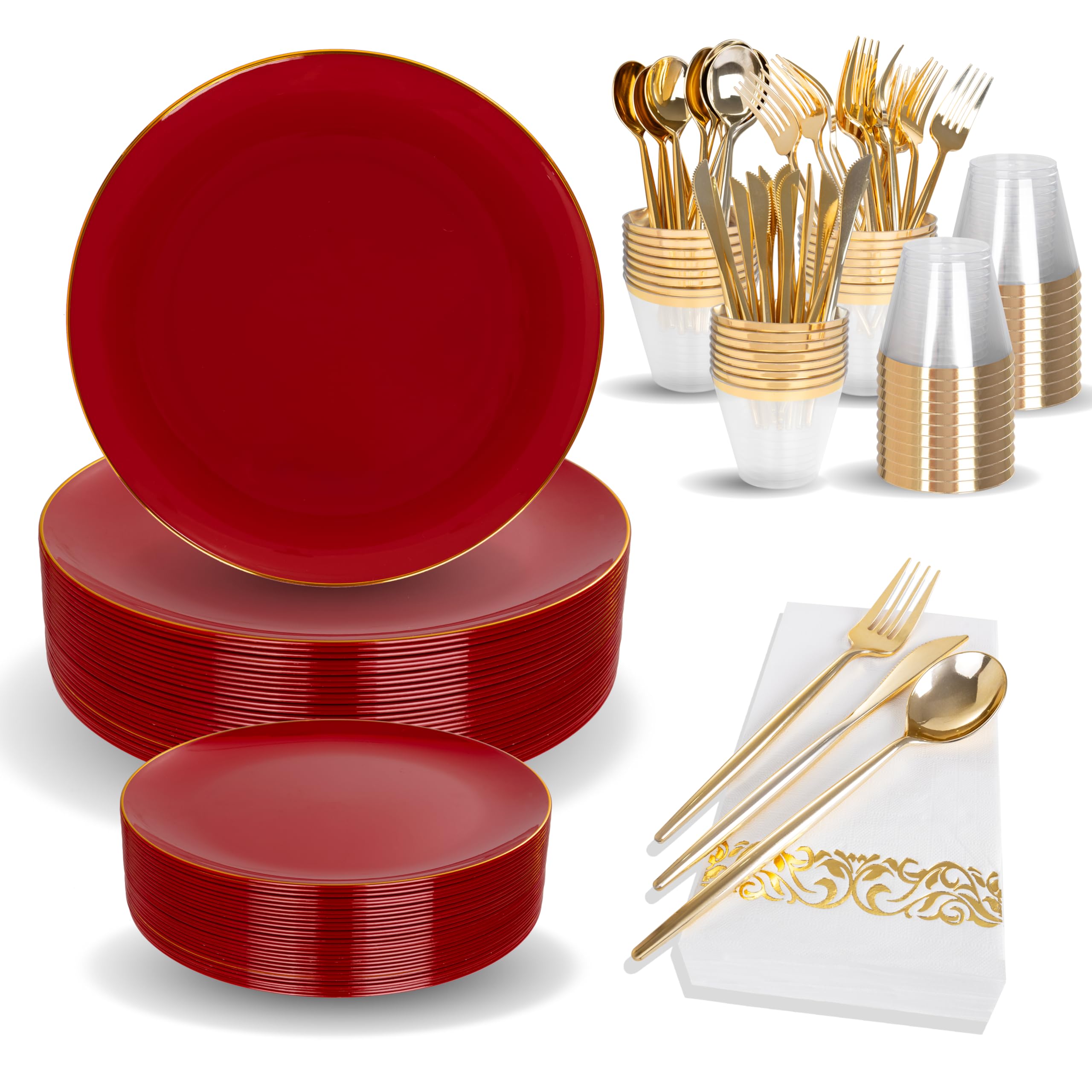 MirthMood Disposable Plates - 210 Pcs Party Supplies -15