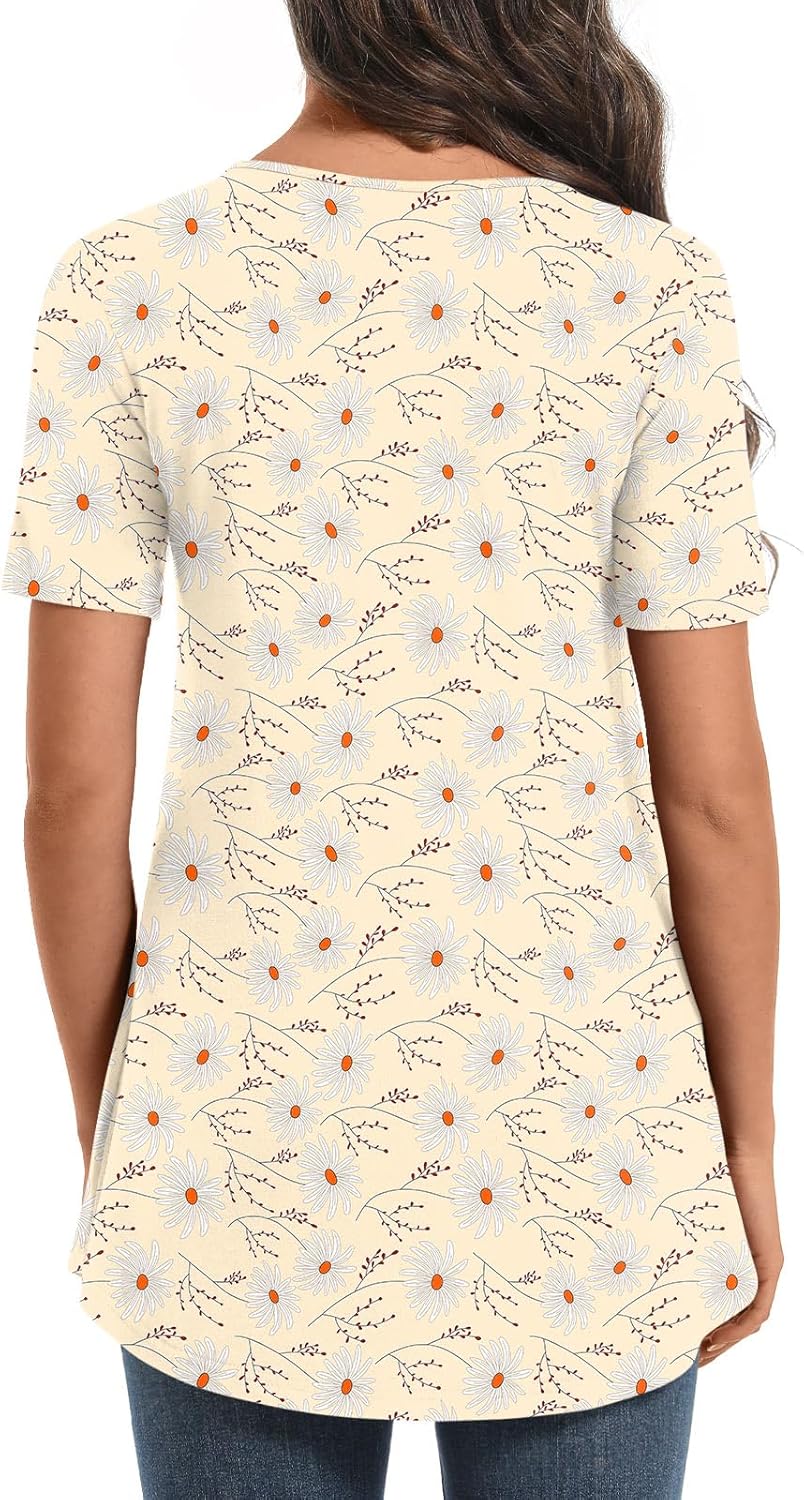 Women's Maternity Shirts Casual Short Sleeve Tunic Tops Round Neck Pregnancy Clothes - Image 4