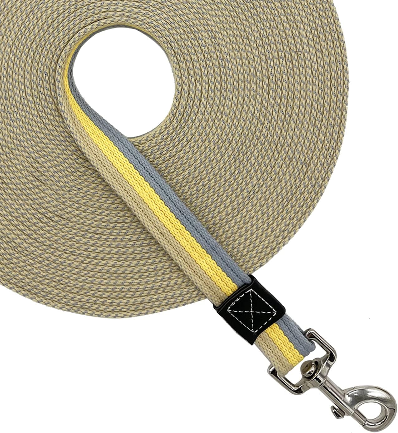 Cotton Web Strong Dog Trainning Lead Basic Walking Hiking Lead Mid Yellow 50FT/Width 0.8"