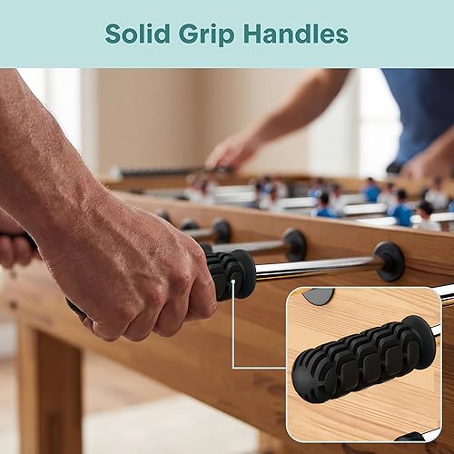 Miniatura 5 de SereneLife Mesa de futbolín de 48 pulgadas de tamaño competitivo, juego de fútbol arcade de altura ajustable para el hogar, sala de juegos, cueva