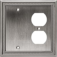 Vista 126 de Henne Bery Sunken Pearls - Placa de pared decorativa resistente para interruptor, cubierta para tomacorrientes (doble dúplex, níquel satinado)