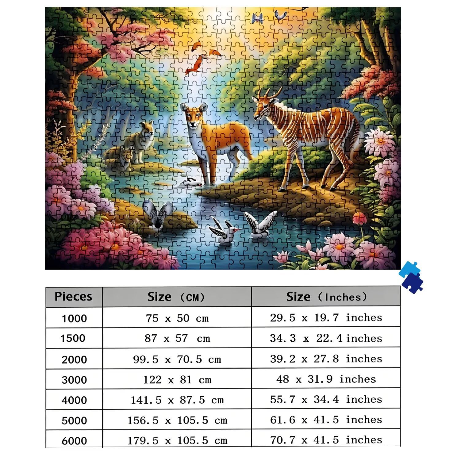 Puzzle 4000 Teile, Holzpuzzle Erwachsene - Impossible Puzzle 141.5 x 87.5 cm niffliges Denkspiel & Denksport für Frauen & Männer, Familienspiel für Spieleabende, Geschenk für Frauen Wald Tier-3 w0-760