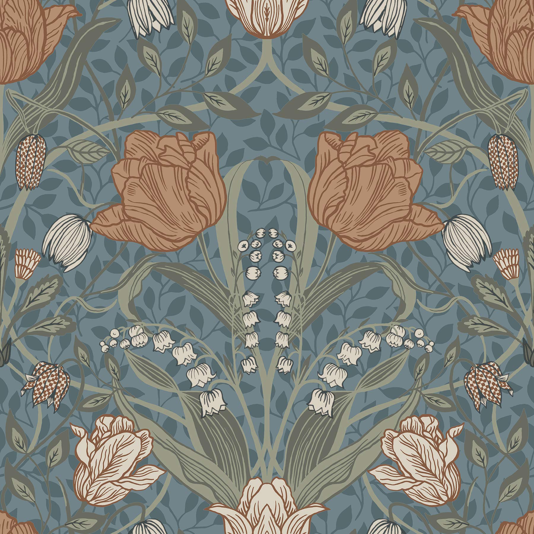 Apelviken 33009 Papier peint Motif feuilles de vignes Bleu/blush