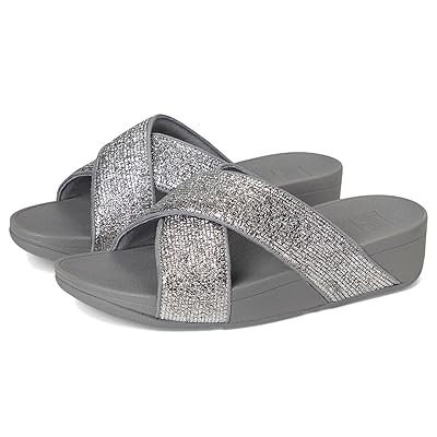 FitFlop Lulu Crinkled shimmer Cross Slides Women