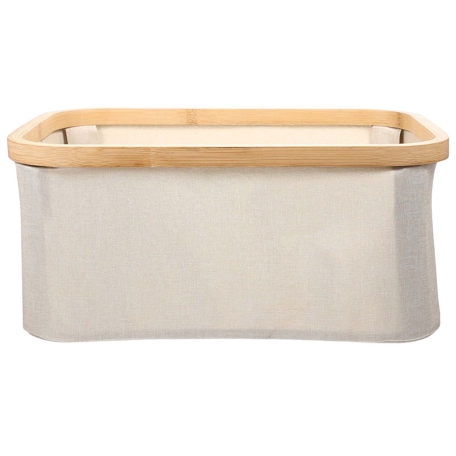Panier à linge pliable en tissu beige pour rangement de chambre