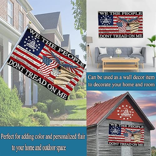 Miniatura 2 de Bandera americana de águila calva de 3 x 5 pulgadas, de doble cara, 4 de julio, Día de la Independencia, Día de la Independencia, bandera patriótica