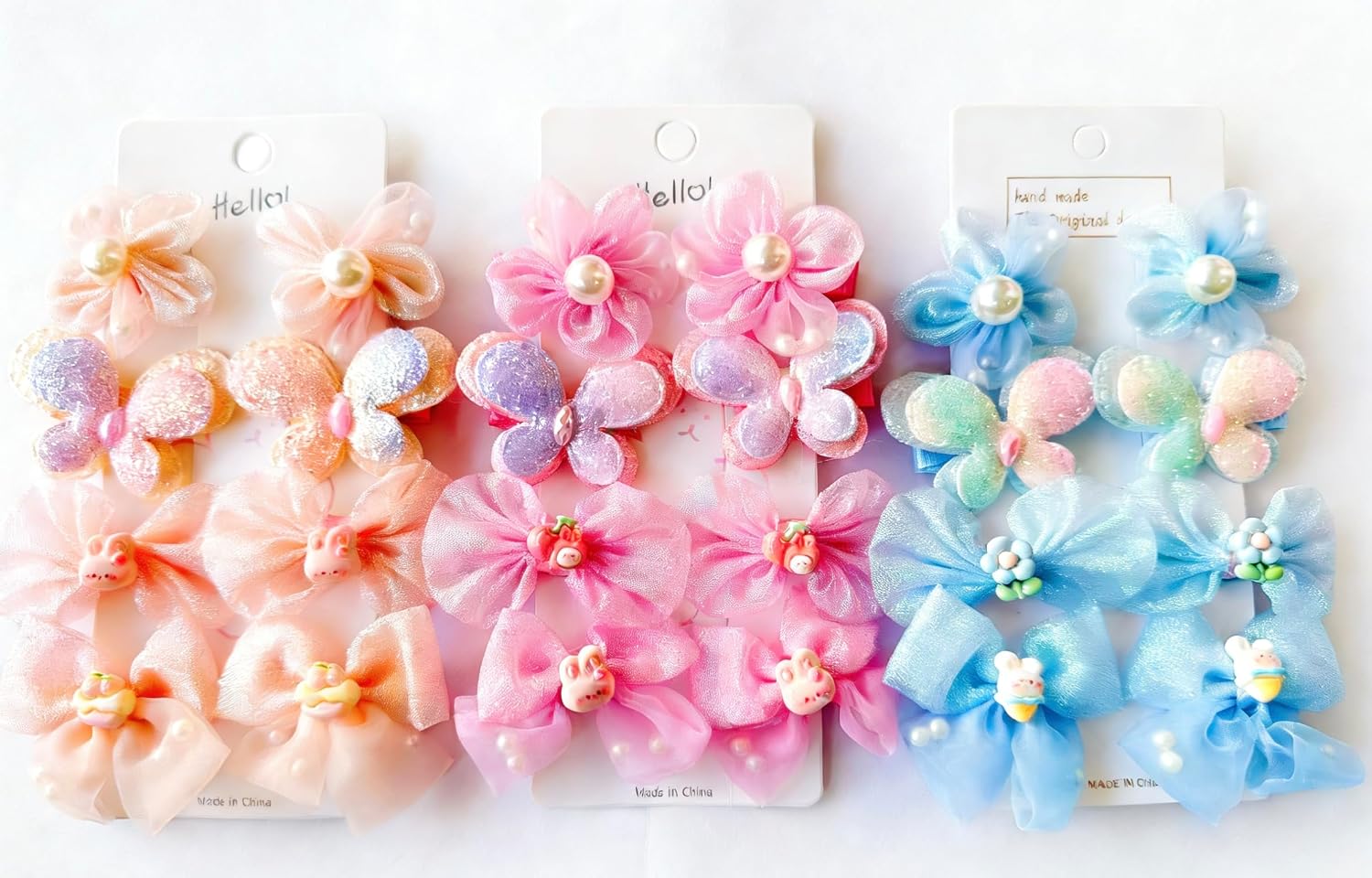 24PCS Baby Girls Hair Clips, Hair Barrettes, Alligator Clips, Hair Pins, Flower and Bow Design, Sunny Colors, Kids Gifts