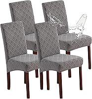 Vista 34 de Genina Fundas impermeables para sillas de comedor, fundas elásticas de jacquard para sillas de comedor, extraíbles y lavables, protector de silla